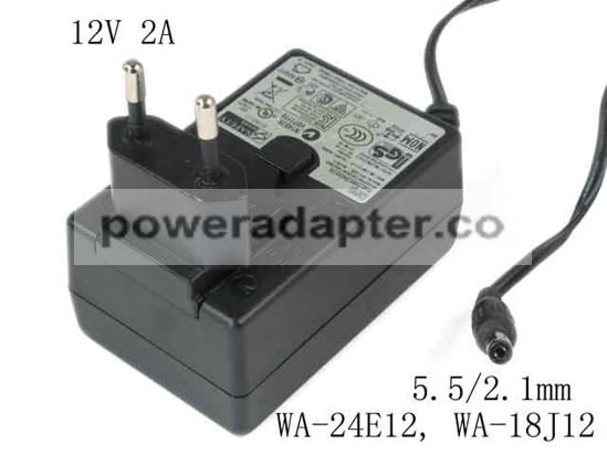 APD 12V 2A Asian Power Devices WA-24E12 AC Adapter 12V 2A,5.5/2.1mm,EU 2-Pin Plug - Click Image to Close