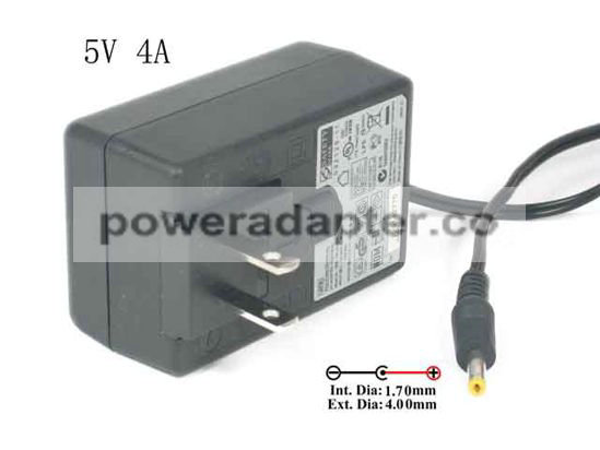APD 5V 4A Asian Power Devices WA-20A05R AC Adapter NEW Original 4.0/1.7mm, US-2-Pin Plug, New