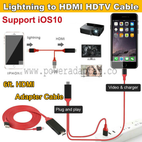 8 Pin Lightning to HDMI Digital TV AV Adapter Cable For iPhone XS MAX 8 7 iPad UPC: Does not apply Type: HDMI Cable