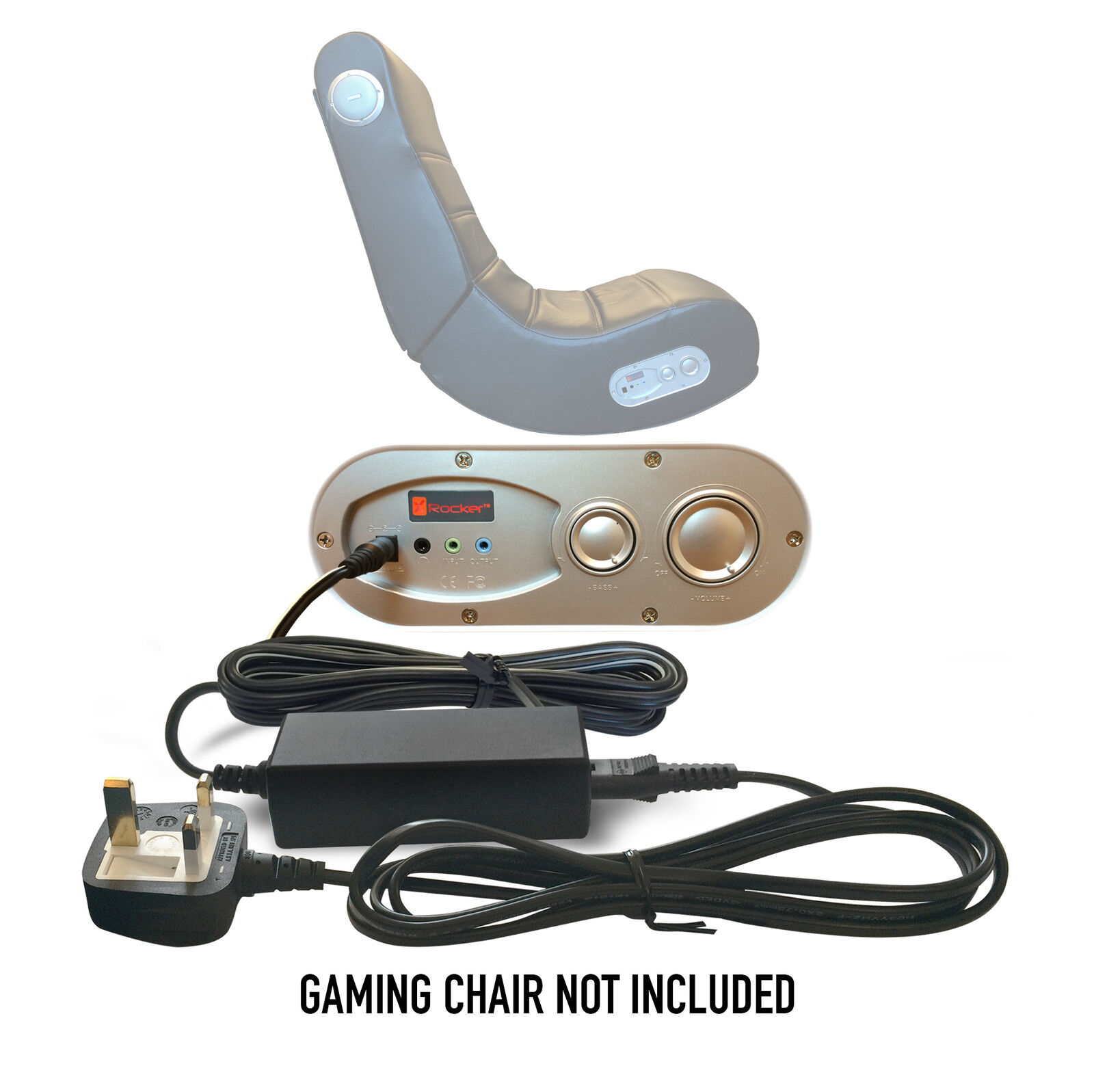 9v 1a x rocker gaming chair UK AC/DC power supply mains adapter plug Playstation Replacement X-Rocker 9V / DC 9.0V Ac M