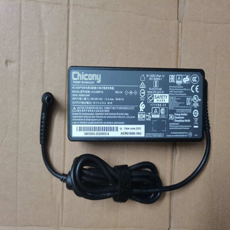 New Genuine Chicony 19V 4.74A 90W A15-090P1A AC Adapter charger for MSI Laptops Compatible Brand For MSI Bundled Items - Click Image to Close