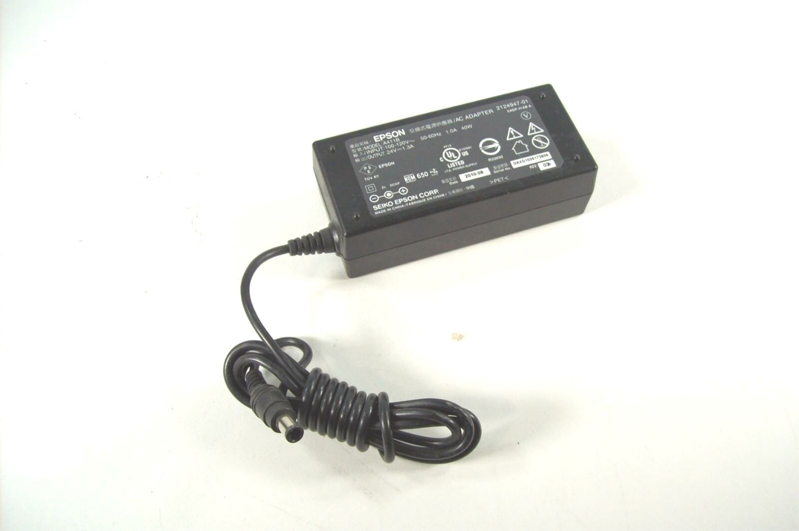 Genuine Epson A411B 24V 1.3A 40W Scanner Power Supply Adapter w/ Power Cord Brand: Epson Compatible Brand: For Epson