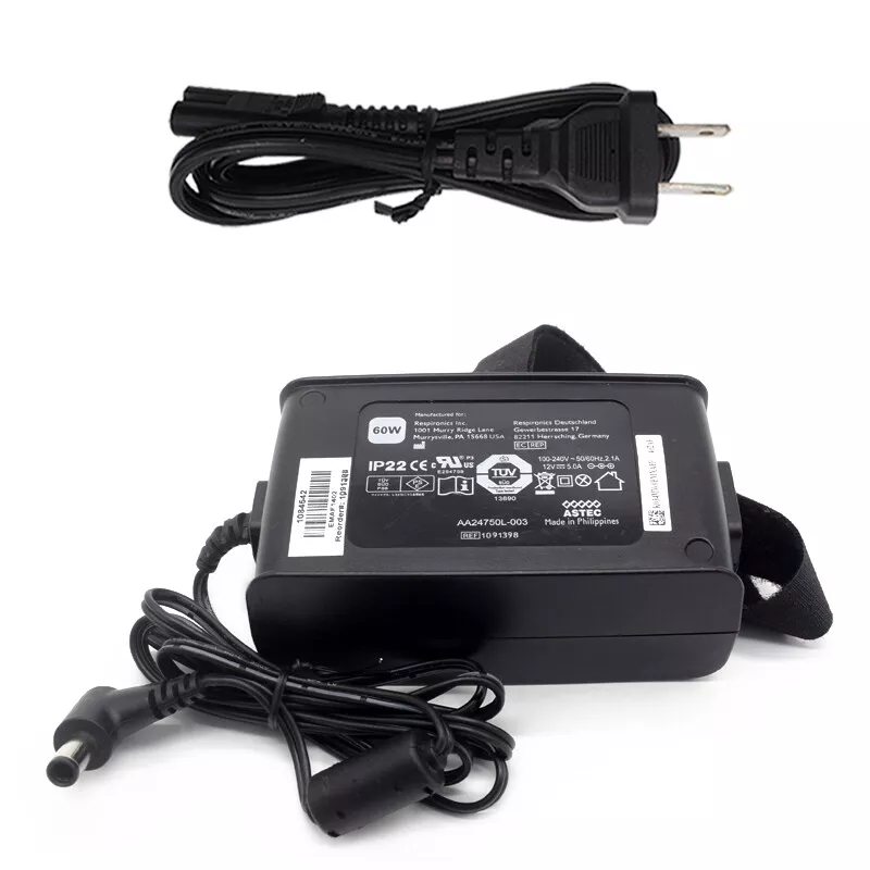 Original Respironics CPAP IP22 AA24750L-003 60W Power Supply AC Adapter Charger Manufacturer Warranty 1 month MPN Does