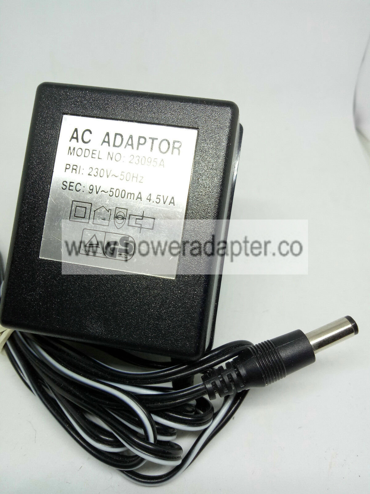 AC Adapter AC-AC Model No 23095A 9V 400mA AC Output 2 pin Euro Plug PSU Power AC Adapter AC-AC Model No 23095A Inpu - Click Image to Close