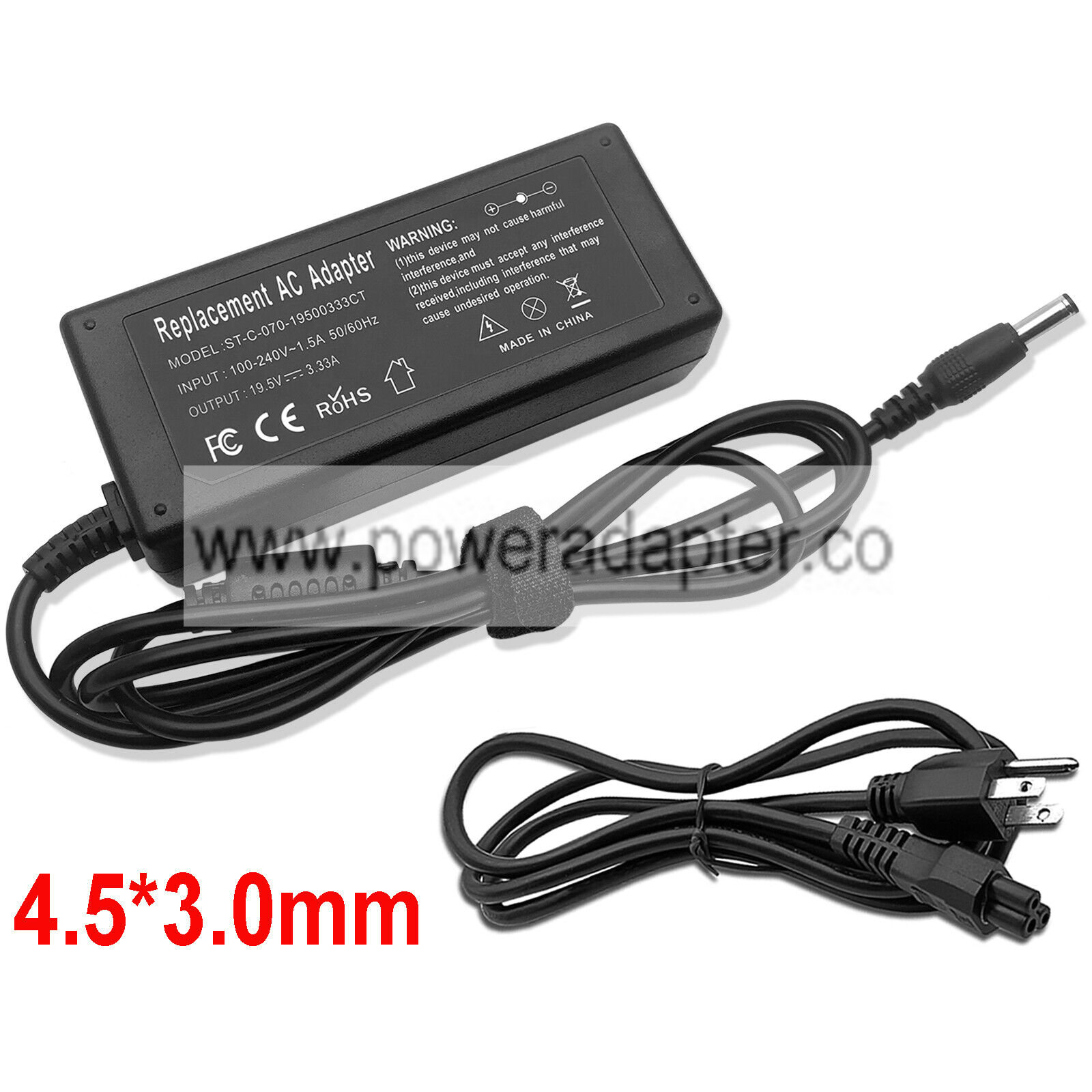 AC Adapter Charger For HP Stream 11 13 14 15 Notebook PC Series 65W 19.5V 3.33A ☛ Item SpecificationInput: AC 1