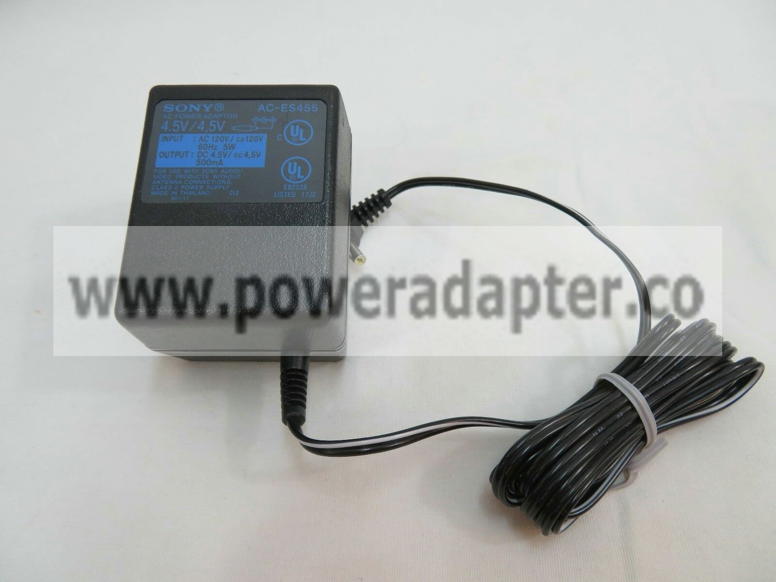 Sony AC-ES455 AC Adapter Power Cord Cable 4.5V 500mA Charger Model: AC-ES455 Brand: Sony MPN: AC-ES455 Output Vo