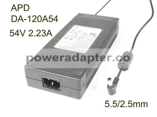 54V 2.23A APD/Asian Power Devices DA-120A54 AC Adapter,5.5/2.5mm, New Products specifications Model DA-120A54 Item Co