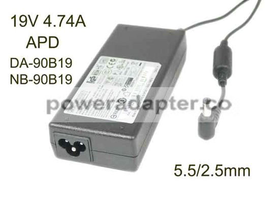 19V 4.74A APD/Asian Power Devices DA-90B19 AC Adapter,5.5/2.5mm,3-Prong, New Products specifications Model DA-90B19 It
