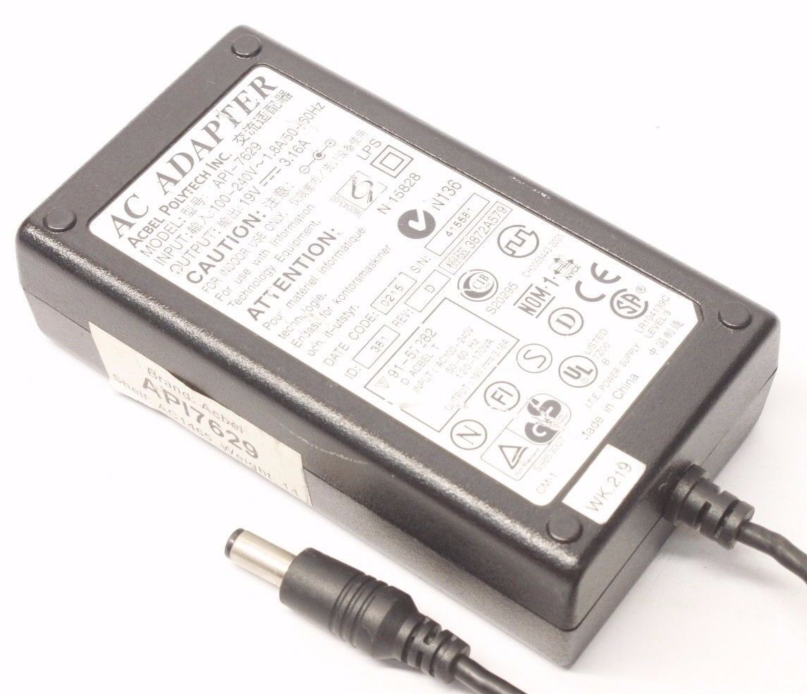 Acbel Polytech API-7629 AC DC Power Supply Adapter Charger Output 19 3.16A Brand ACBEL POLYTECH Type AC/DC Adapter Mod
