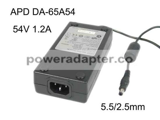 54V 1.2A APD Asian Power Devices DA-65A54 AC Adapter 54V 1.2A,5.5/2.5mm Products specifications Model DA-65A54 Item Co