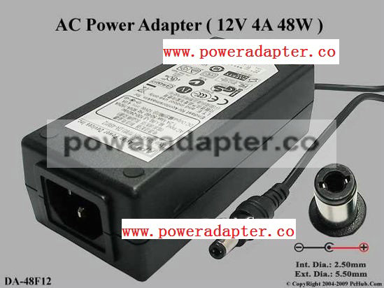 12V 4A APD/Asian Power Devices DA-48M12 AC Adapter,5.5/2.5mm,C14 Manufacturer: APD / Asian Power Devices Model : DA-48