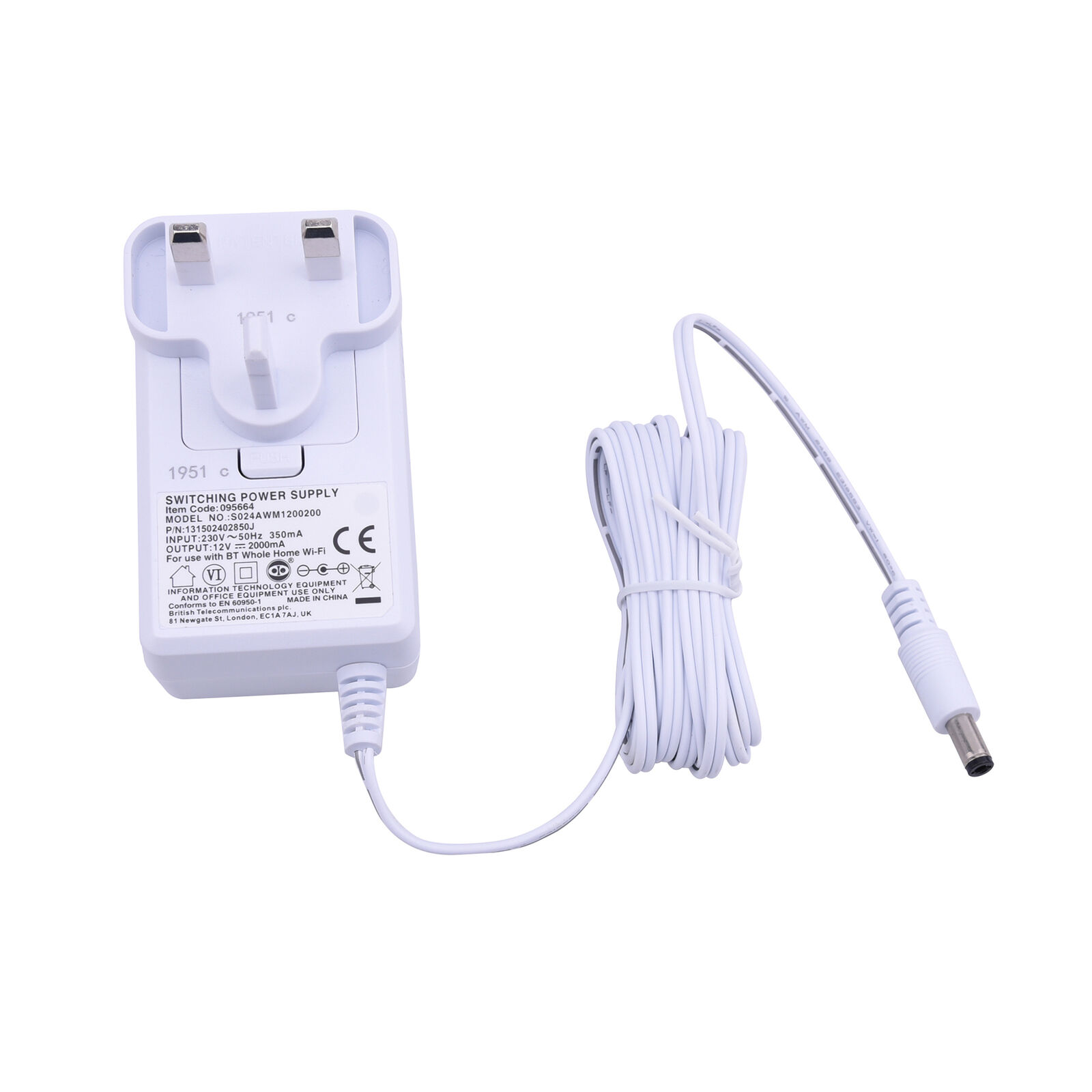 BT Power Supply 12V 2.5A AC Adapter for BT Whole Home Wi-Fi Brand BT Country/Region of Manufacture China MPN Does not a
