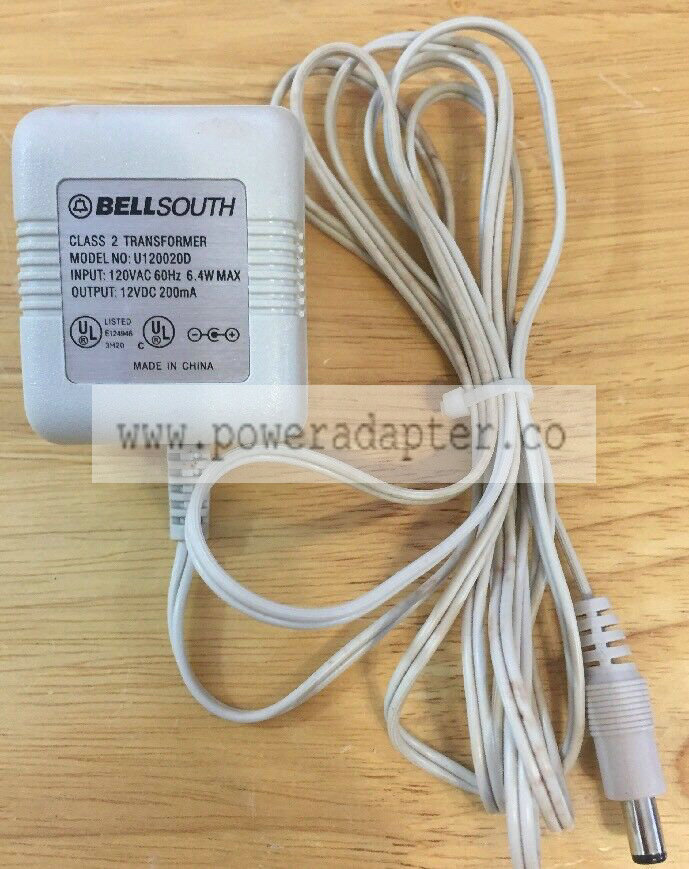BellSouth U120020D Transformer Power Supply Adapter Charger Output 12V DC 200mA Model: U120020D Non-Domestic Produc