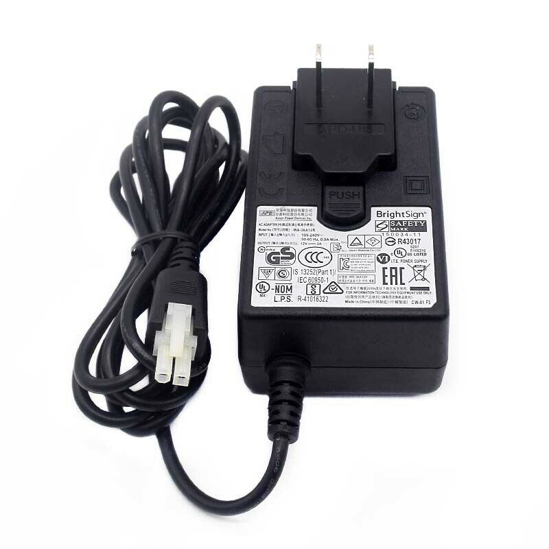 BrightSign XD1033 Network Interactive Player Adapter Charger Power Supply Model: BrightSign XD1033 Modified Item: No