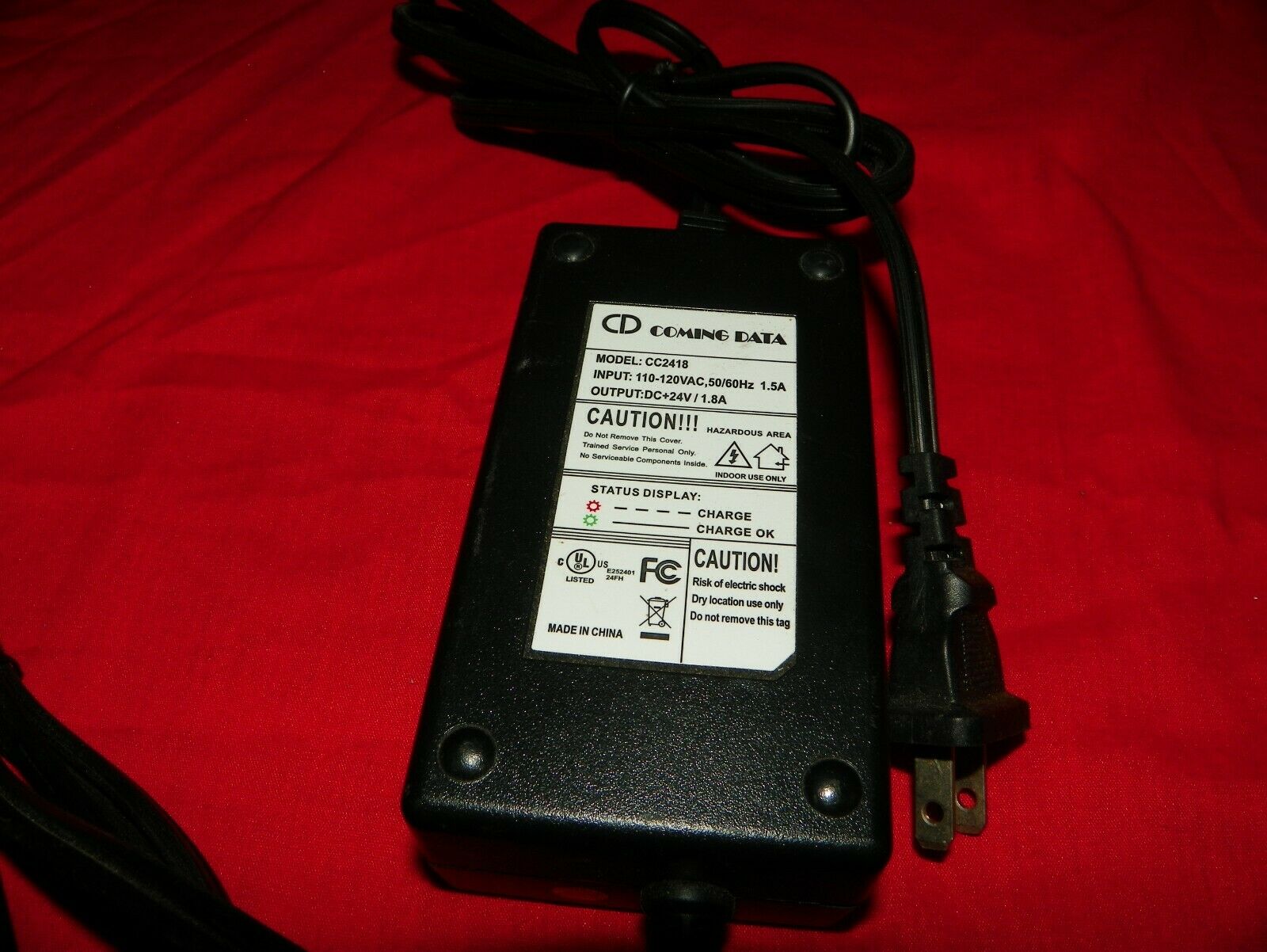 CD COMING DATA Power Adapter Charger CC2418, Output 24V 1.8A (BARREL TIP) Type: Adapter Features: new Output Volta