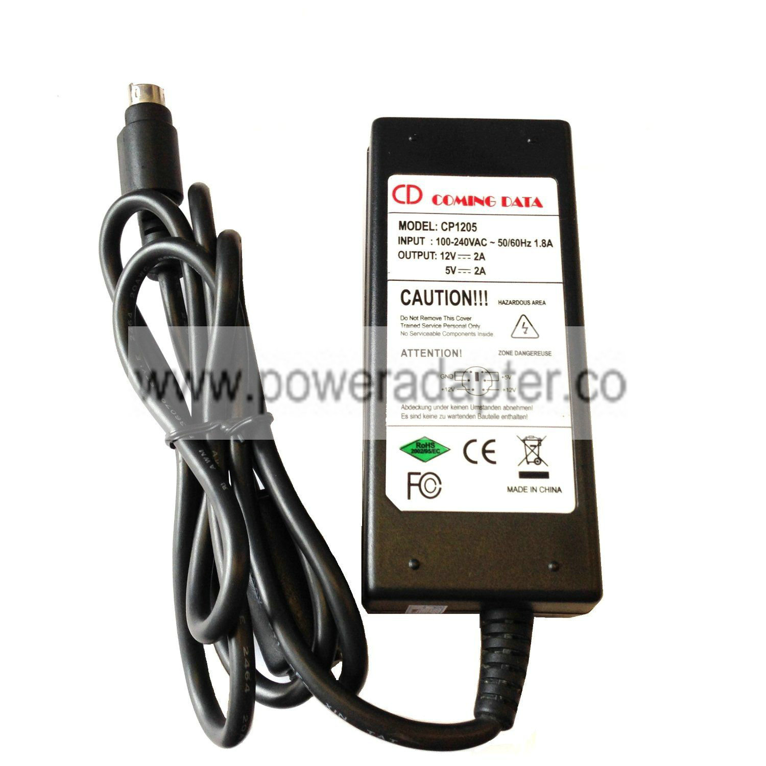 GENUINE ORIGINAL COMING DATA CP1205 POWER SUPPLY ADAPTER 12V 2A 5V 2A 6 PIN DIN WE ARE PROFESSIONAL SELLERS AND PROVIDE