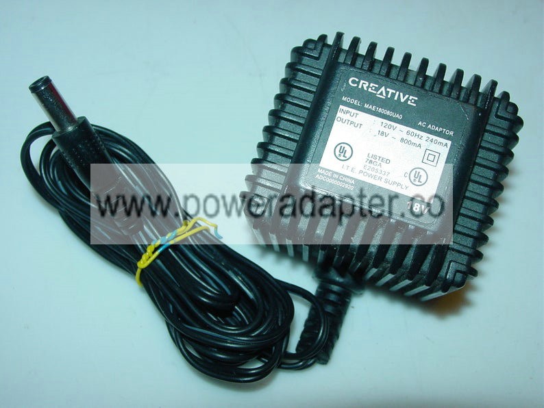 Creative MAE180080UA0 18V DC 800mA PC Speaker Power Supply AC Adapter for i-trigues Original Creative MAE180080UA0 18V