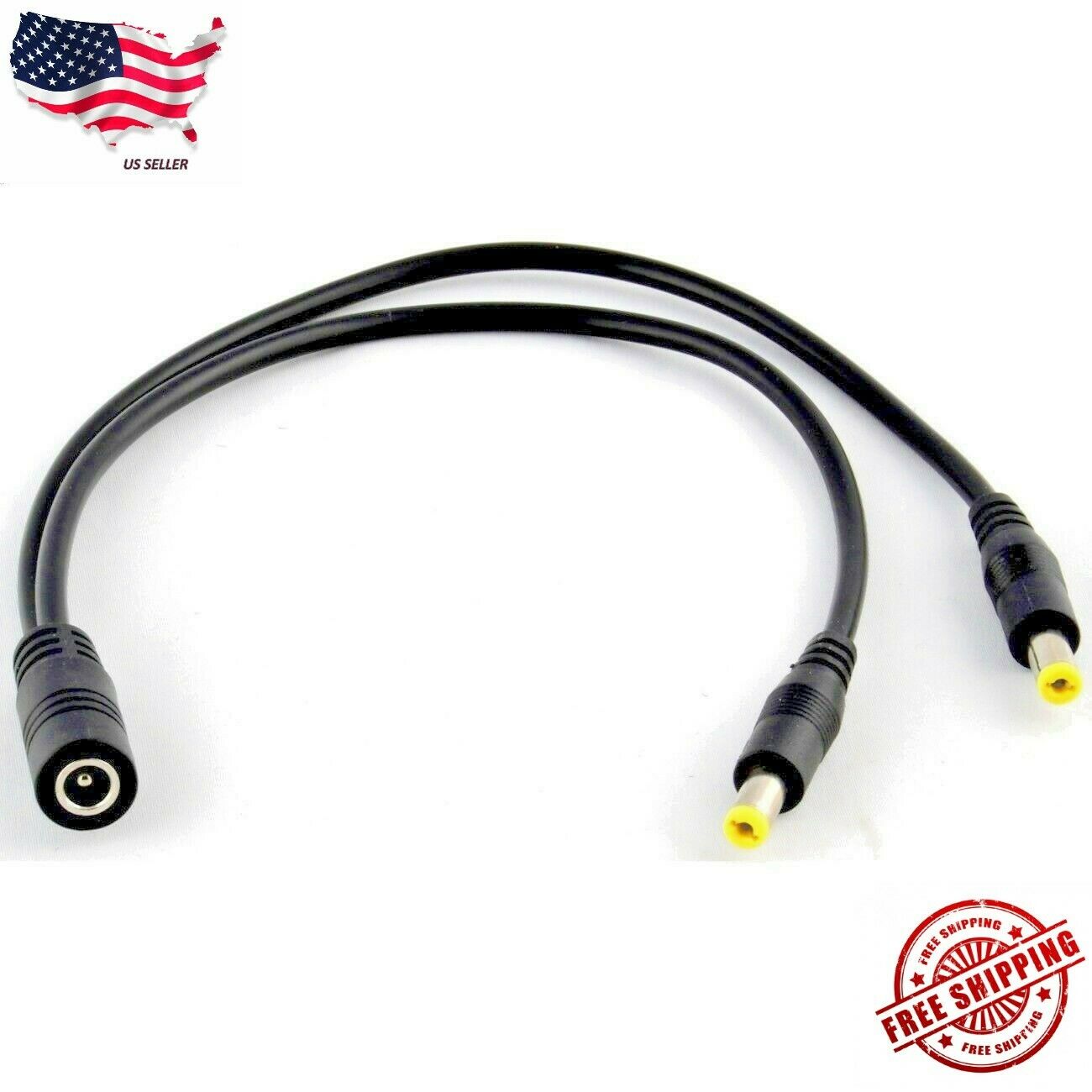 DC Power Splitter Cable Cord Adapter 1 Female to 2 Male CCTV Security Camera DVR Cable Length: 30cm UPC: 0845832015