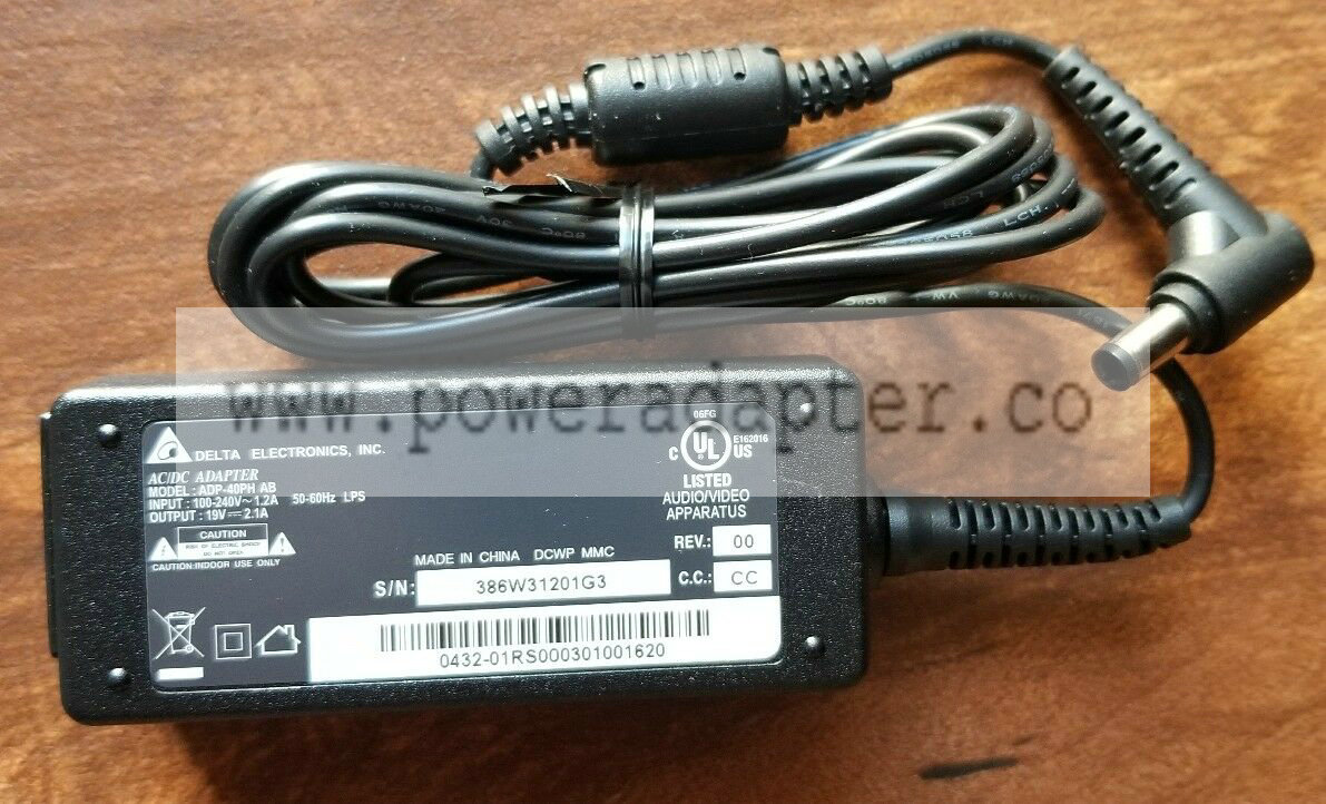 DELTA AC/DC TV/LAP TOP POWER ADAPTER 100-240V OUTPUT 19V 2.1 AM ADP-40PH AB Brand: Delta Output Voltage: 19V Model: - Click Image to Close