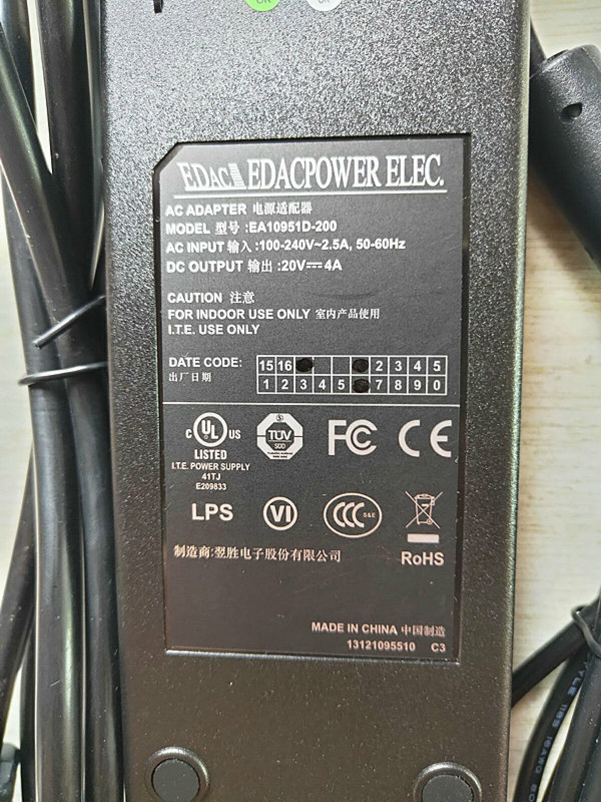 New AC Adapter Power Charger For EDAC EA10951D-200 20V 4A Replace 1pcs New AC Adapter Power Charger For EDAC EA10951D-2 - Click Image to Close