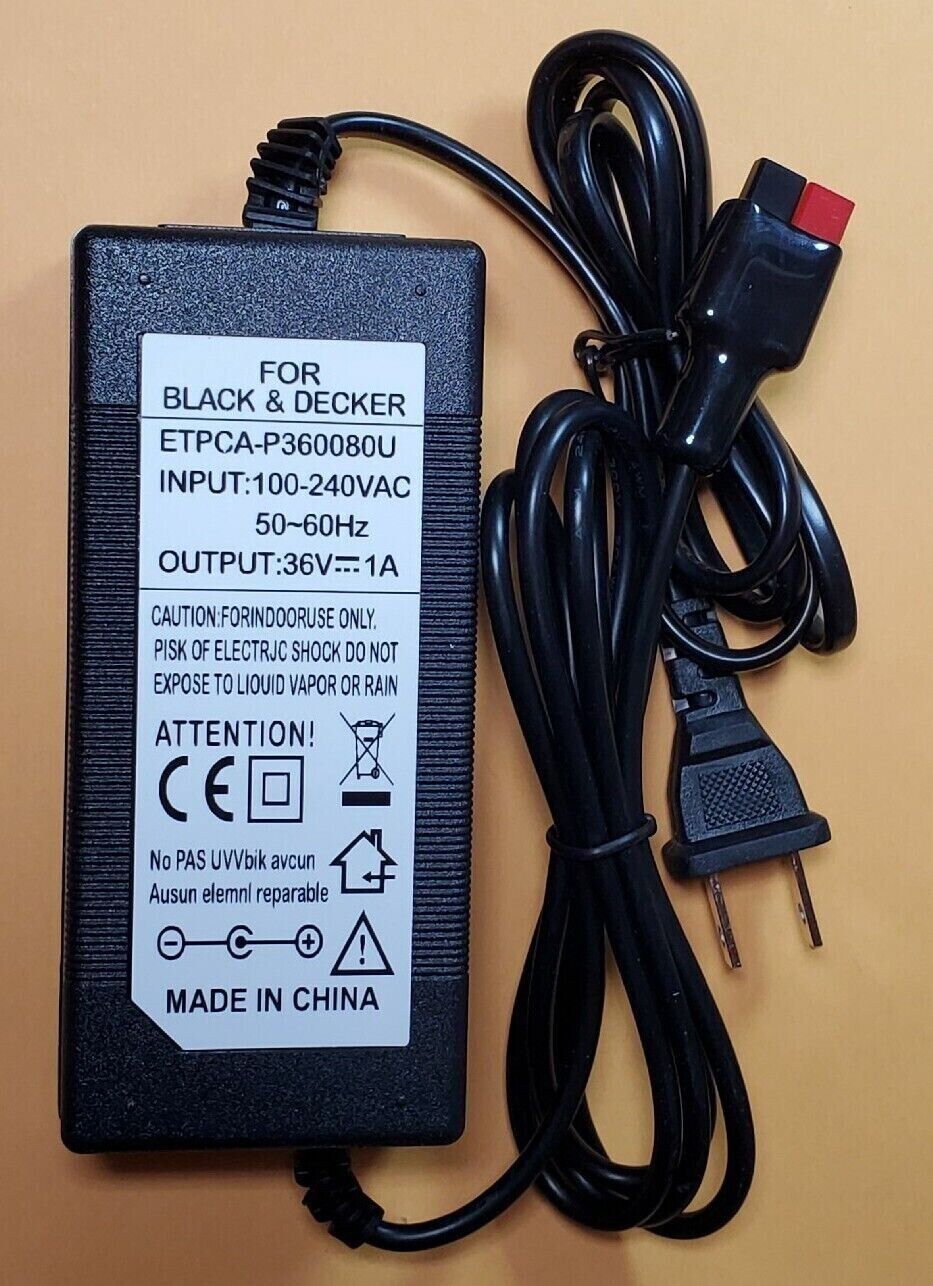 for Black Decker Charger ETPCA-P360080U SPCM1936 CM1836 CM1936 36V Lawn Mower Brand:Black & Decker Model:ETPCA-P360080U - Click Image to Close