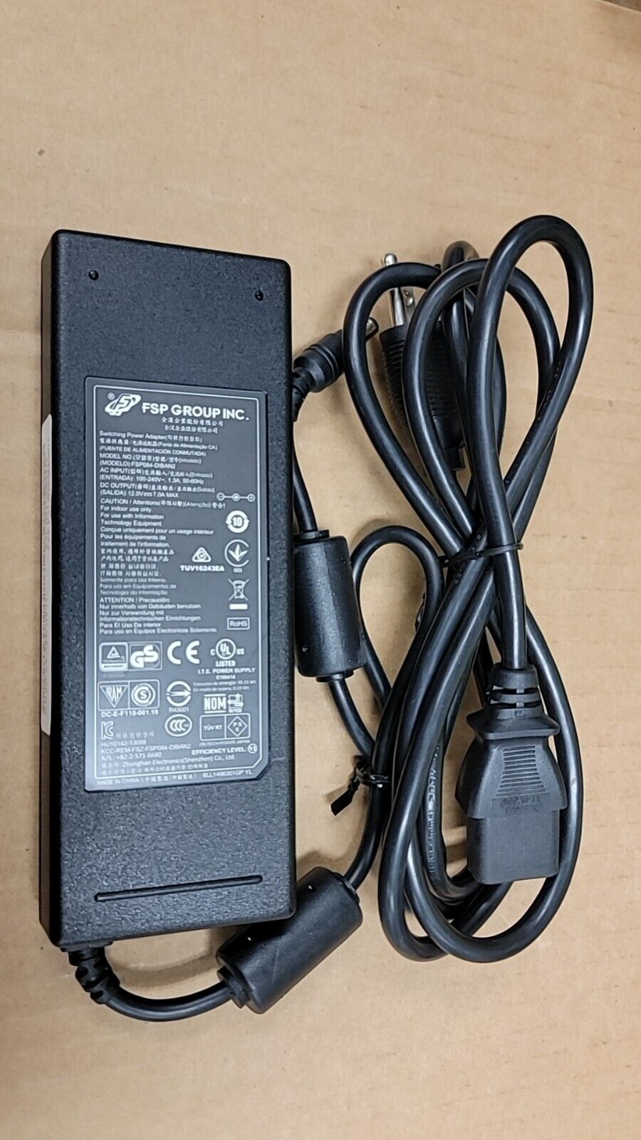 Original FSP FSP084-DIBAN2 AC Switching Power Adapter 12V 7A 84W W/ P. Cord Brand FSP Type Adapter Connection Split/Dup