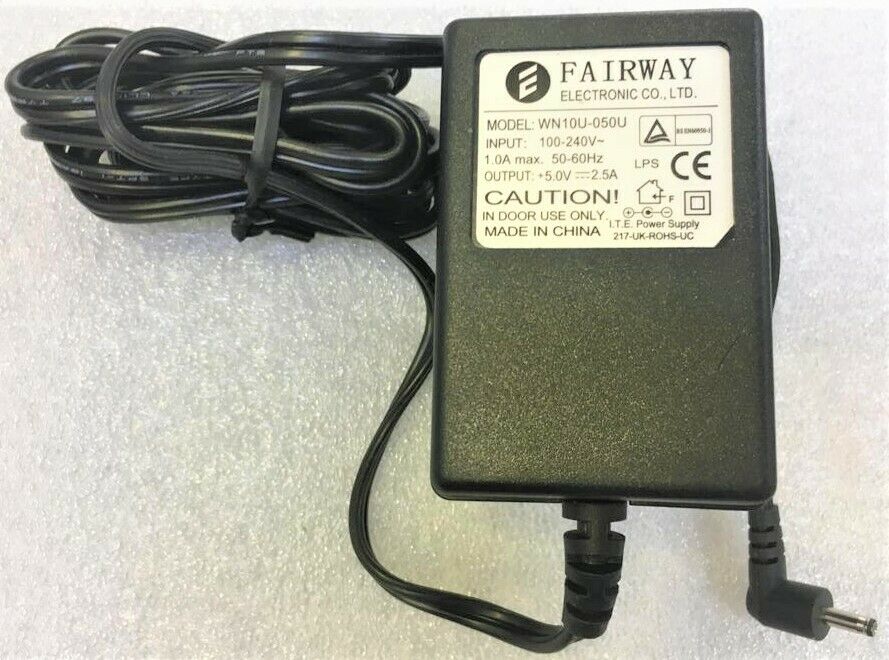 Fairway AC Adaptor Charger WN10U-050U 5V 2.5A Compatible Brand: Universal Type: Power Adapter Brand: GPE Output C - Click Image to Close