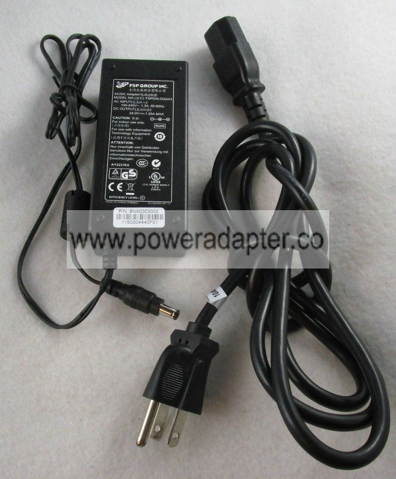 Genuine FSP 24V 1.25A 30W AC Power Adapter FSP030-DGAA3 Bundled Items: Power Cable MPN: FSP030-DGAA3 Max. Output Pow - Click Image to Close