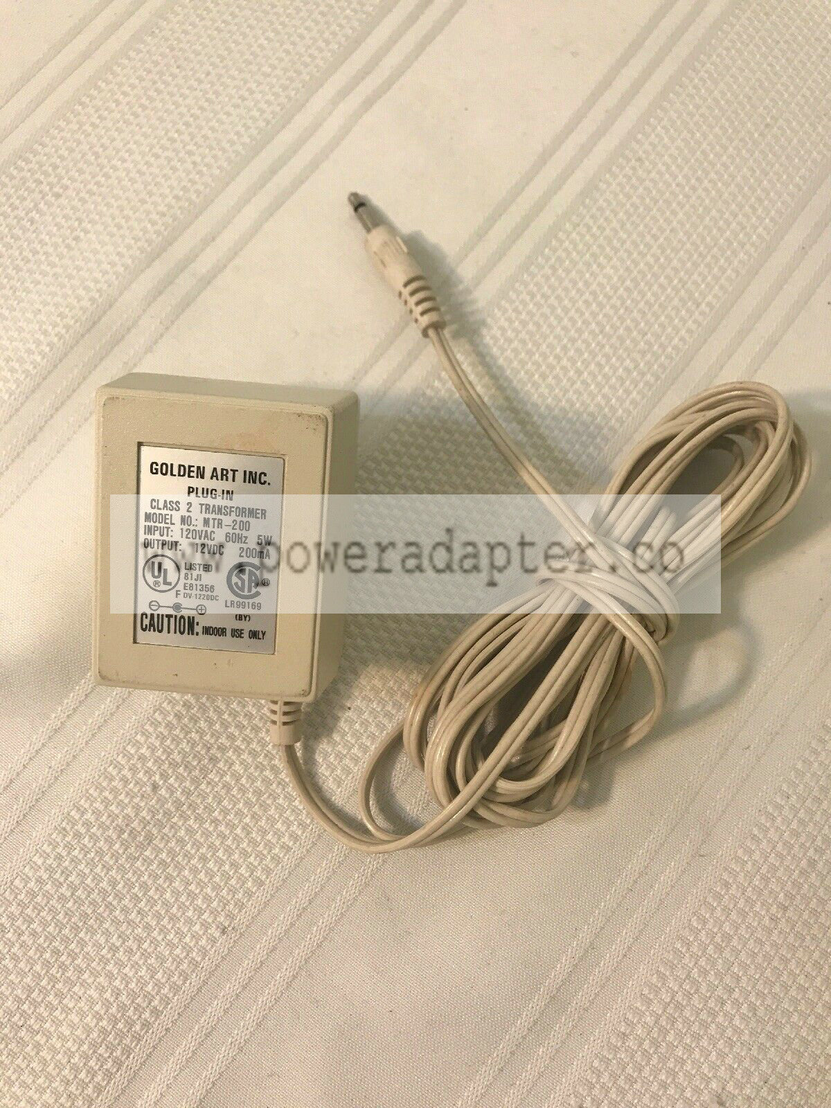 Golden Art AC Adapter MTR-200 Class 2 Transformer Power Supply Output: 12V 200mA Description Item is in very good c - Click Image to Close