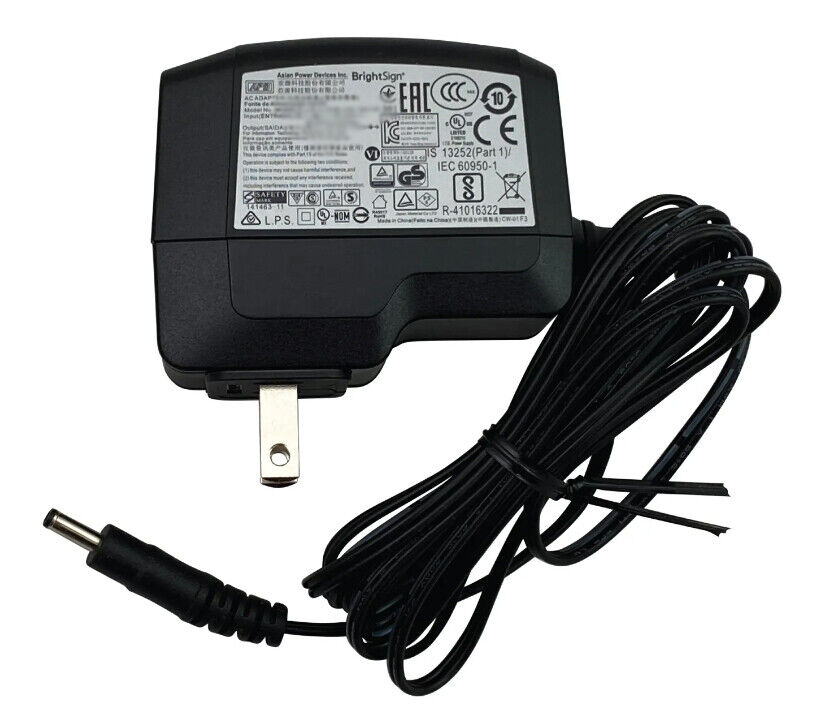 BrightSign HD1024 HD1023 HD223 HD224 Media Player AC Adapter 12V Power Supply Item Information Input: AC 100V~240V 50/6