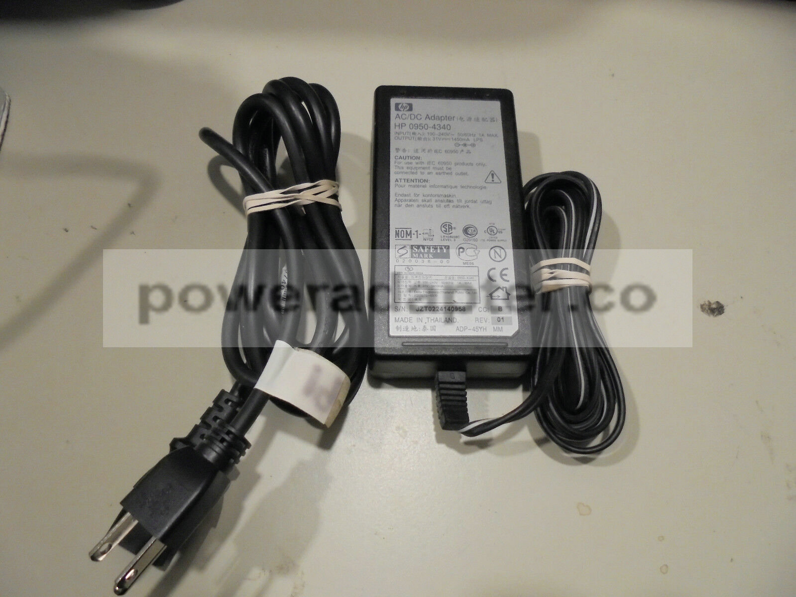 HP 0950-4340 AC-DC Adapter with Power Cord Tested Condition: new Brand: HP MPN: 0950-4340