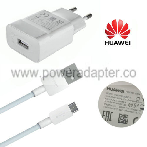 HW-050100E2W for Huawei P9 P8 Genuine 5V 1A Lite Mains Charger Lite Mate S Y6 Micro USB Cable - Click Image to Close