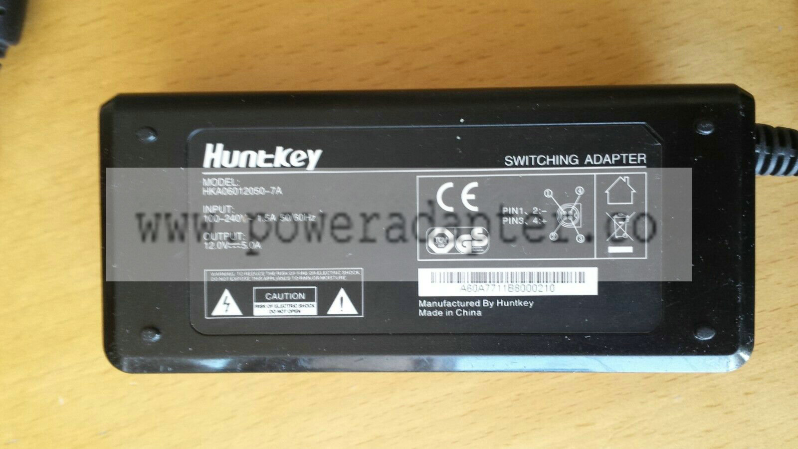 HuntKey adapter HKA06012050- 12V, 5A, 60W, 4 pin EAN: Does Not Apply Brand: HuntKey MPN: HKA06012050-7A Output Vo - Click Image to Close