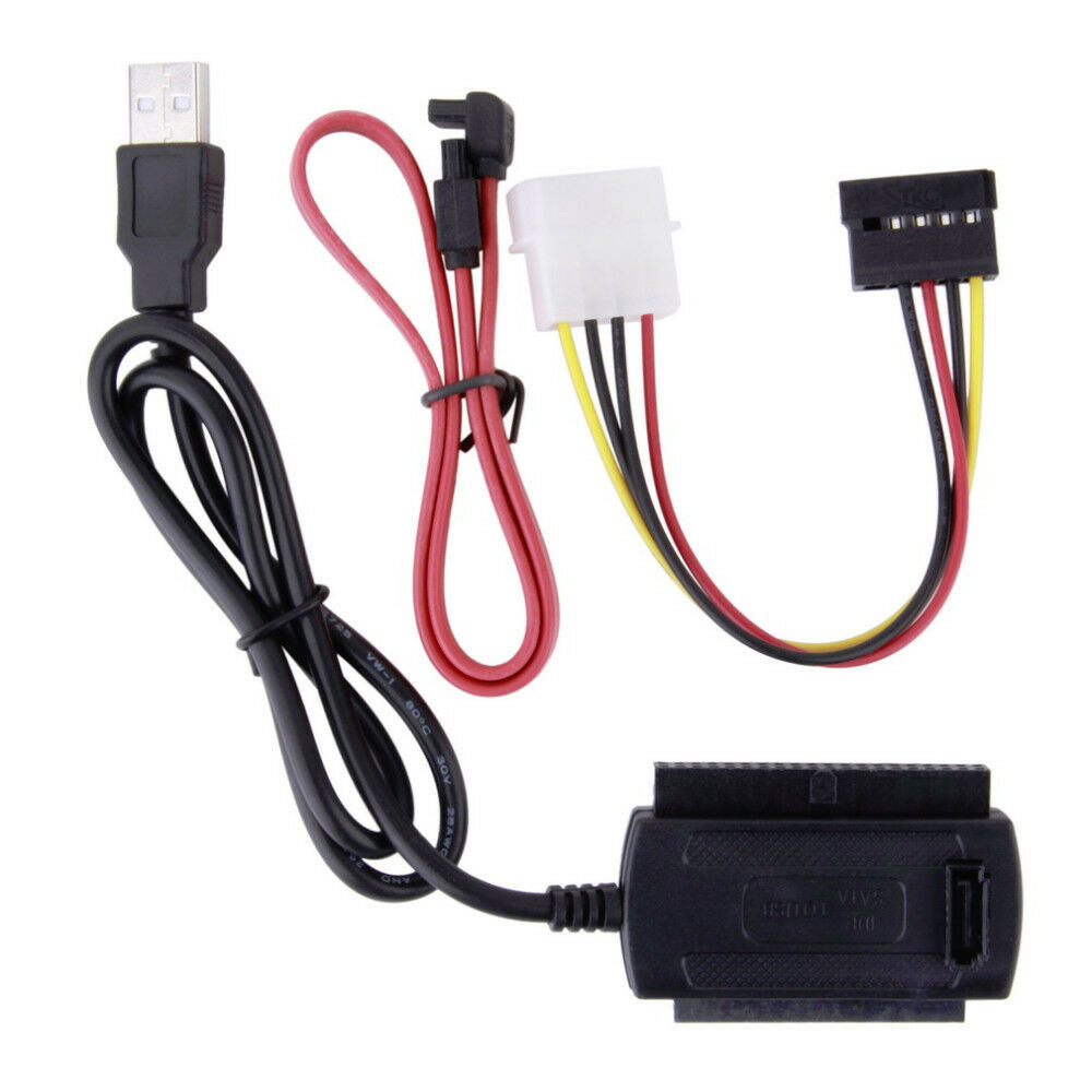IDE SATA HDD to USB 2.0 Hard Drive Adapter Converter Cable Kit for 2.5" 3.5" HD Features: Flat Cable, Right Angle Adap