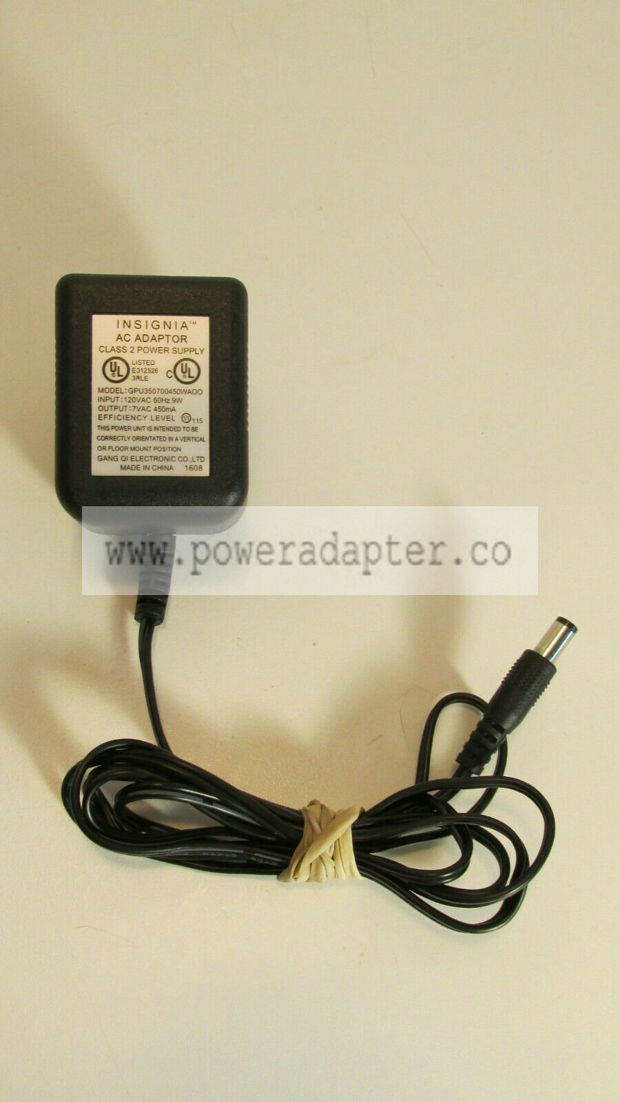 Insignia GPU350700450WAOO Power Supply Adapter Charger AC 7V 450mA TESTED Brand: Insignia Output Voltage: 7 V Model: - Click Image to Close