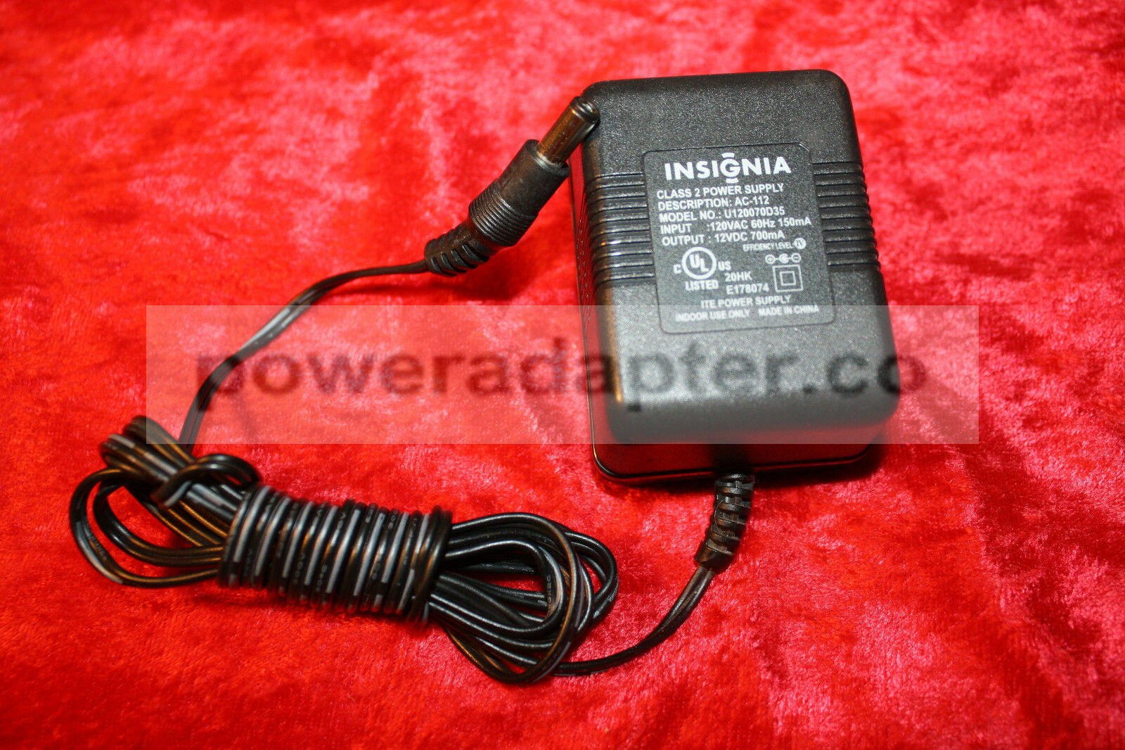 Insignia AC-112 U120070D35 AC Adapter 12 Volt Power Supply Wall Charger Condition: new Brand: Insignia Output Volta