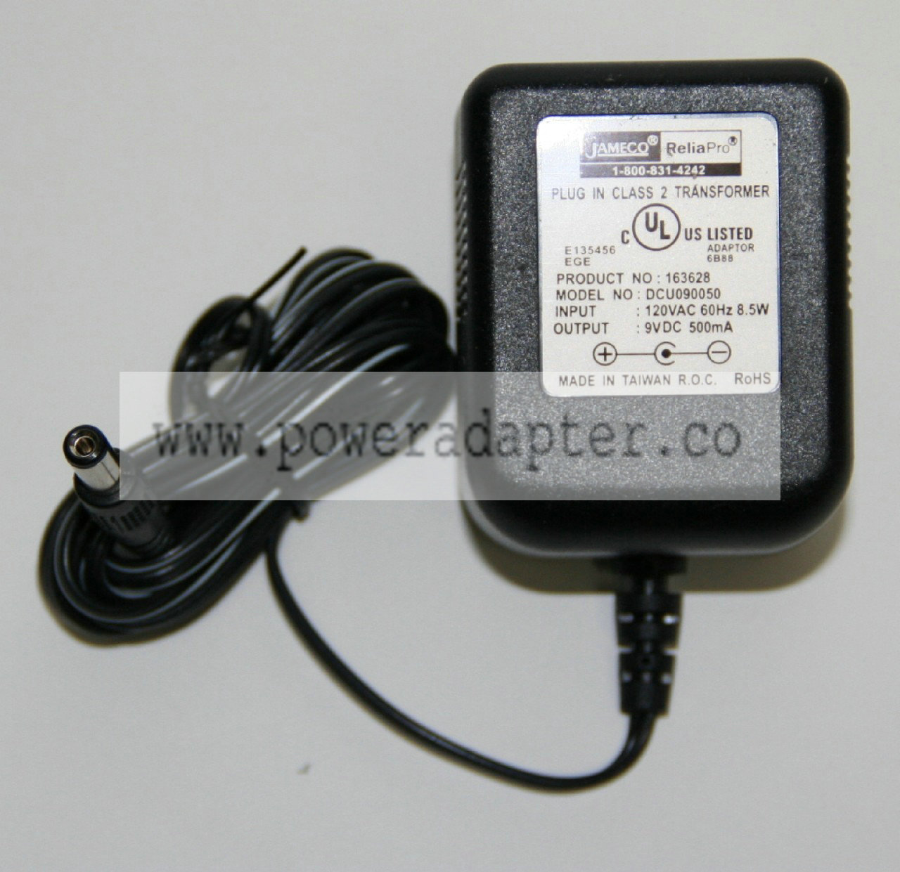 Korg KA183 / A30950 / JameCo 163628 Replacement Power Adapter Product Description Model A30950, aka KA183 or JameCo 1