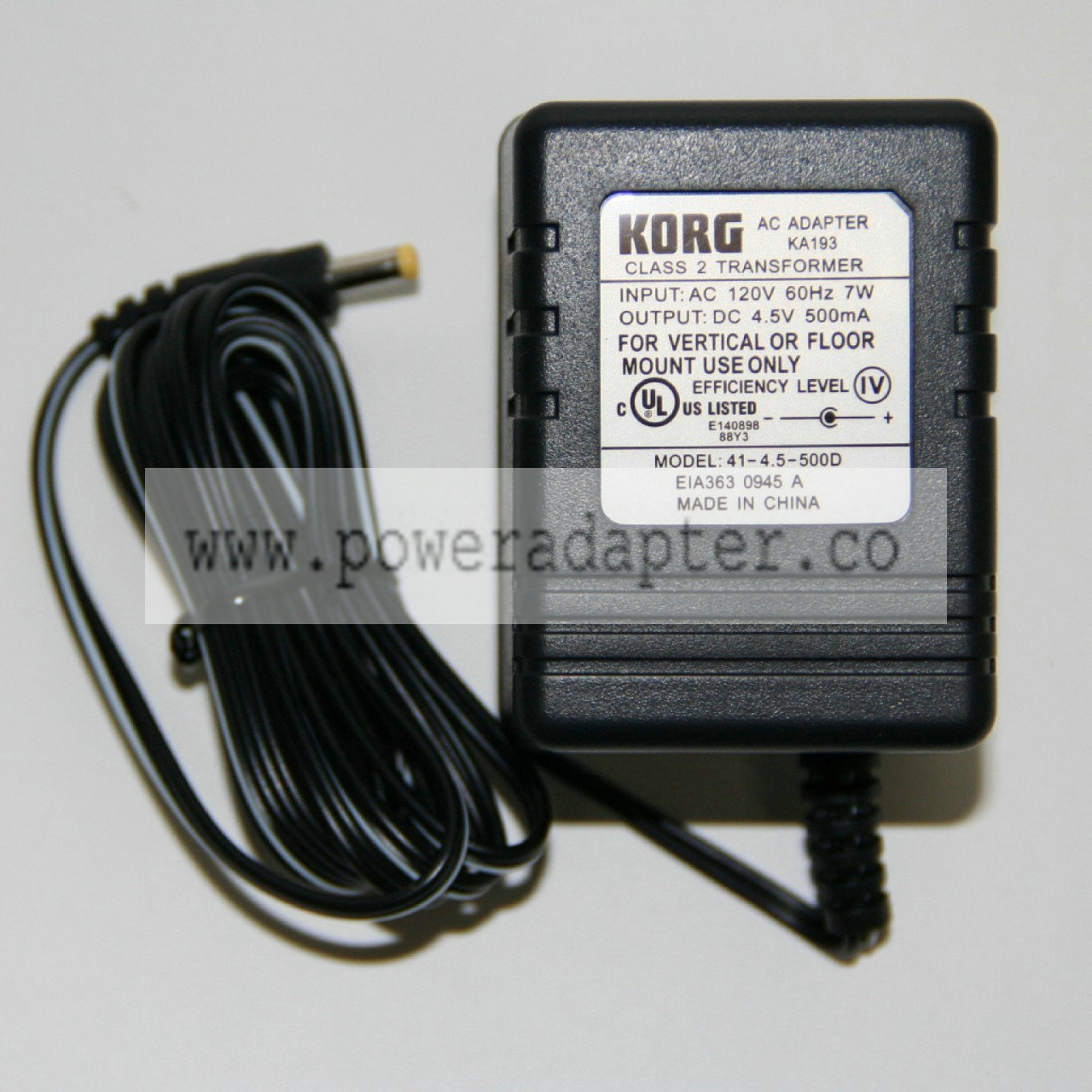 Korg KA193 / PXPS Replacement Power Supply for the Korg AX Series Pedals and more Product Description OEM Korg KA193 - Click Image to Close