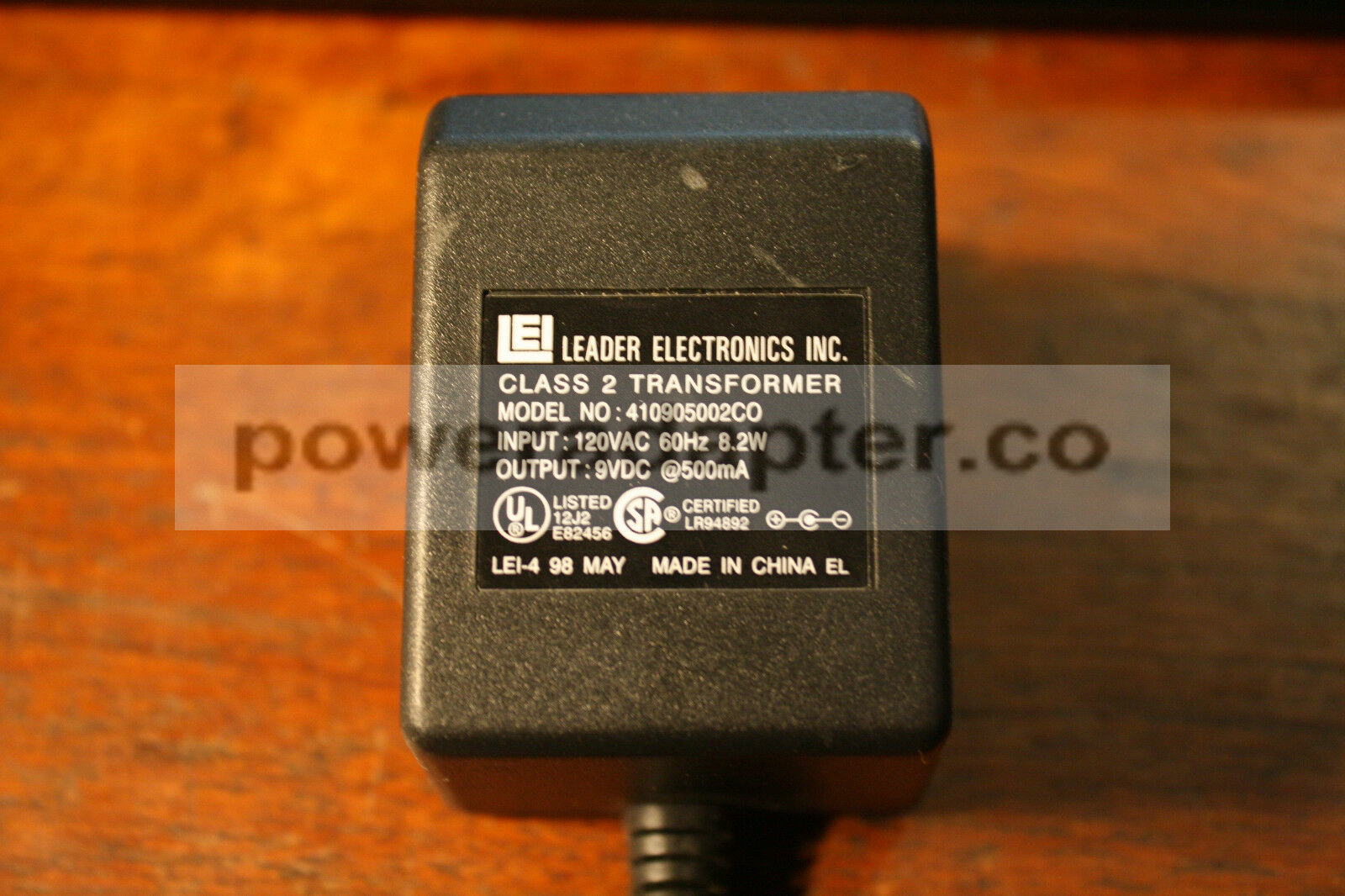 Leader Electronics 410905002CO 9vdc 500mA AC Adapter Condition: Used: An item that has been used previously. The ite - Click Image to Close