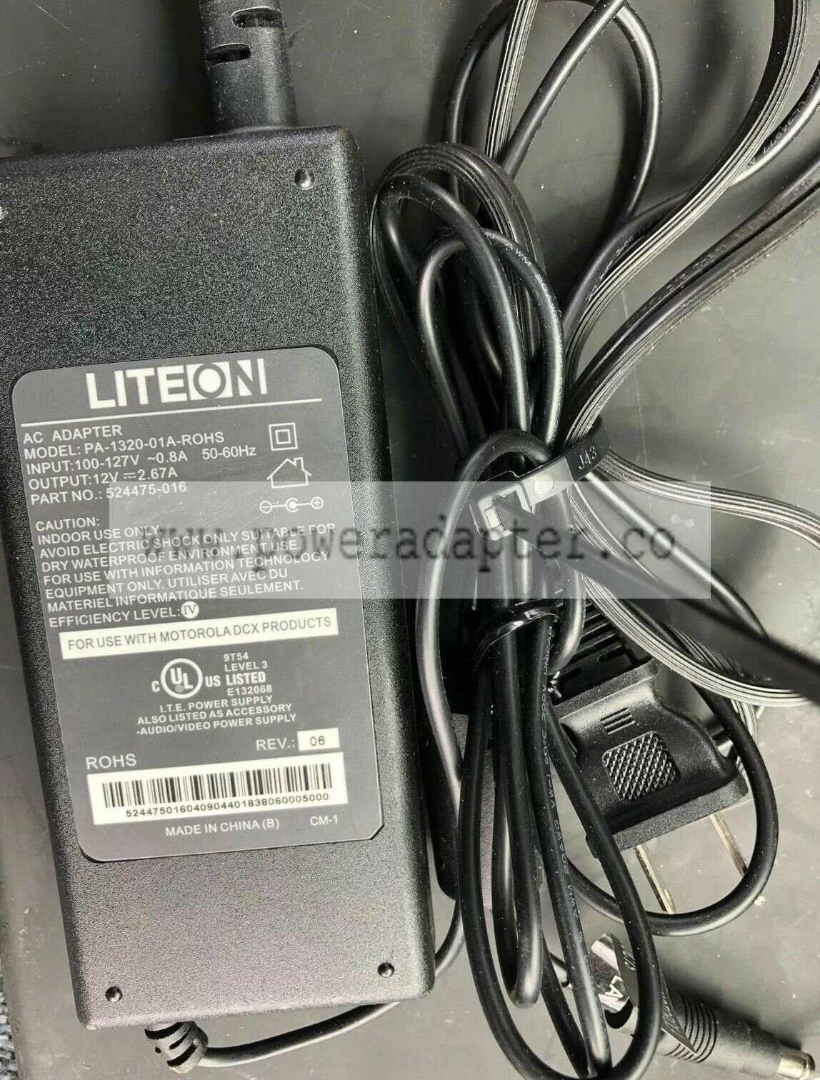 LiteOn PA-1320-01A-ROHS 524475-016 AC Adapter 12V 2.67A OEM Free Shipping Brand: LiteOn Output Voltage(s): 12V Type:
