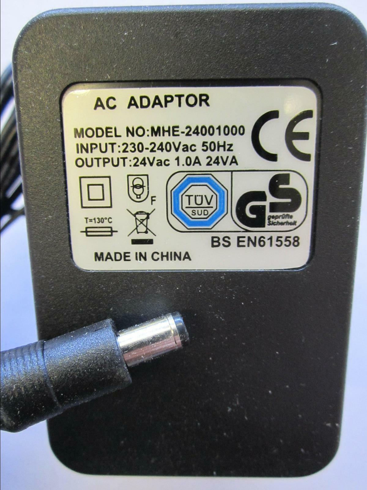 24V AC-AC ADAPTOR 1A 24VAC 1000mA POWER SUPPLY TRANSFORMER for MHB-24001000 Type Power Adapter Max. Output Power 24VA V