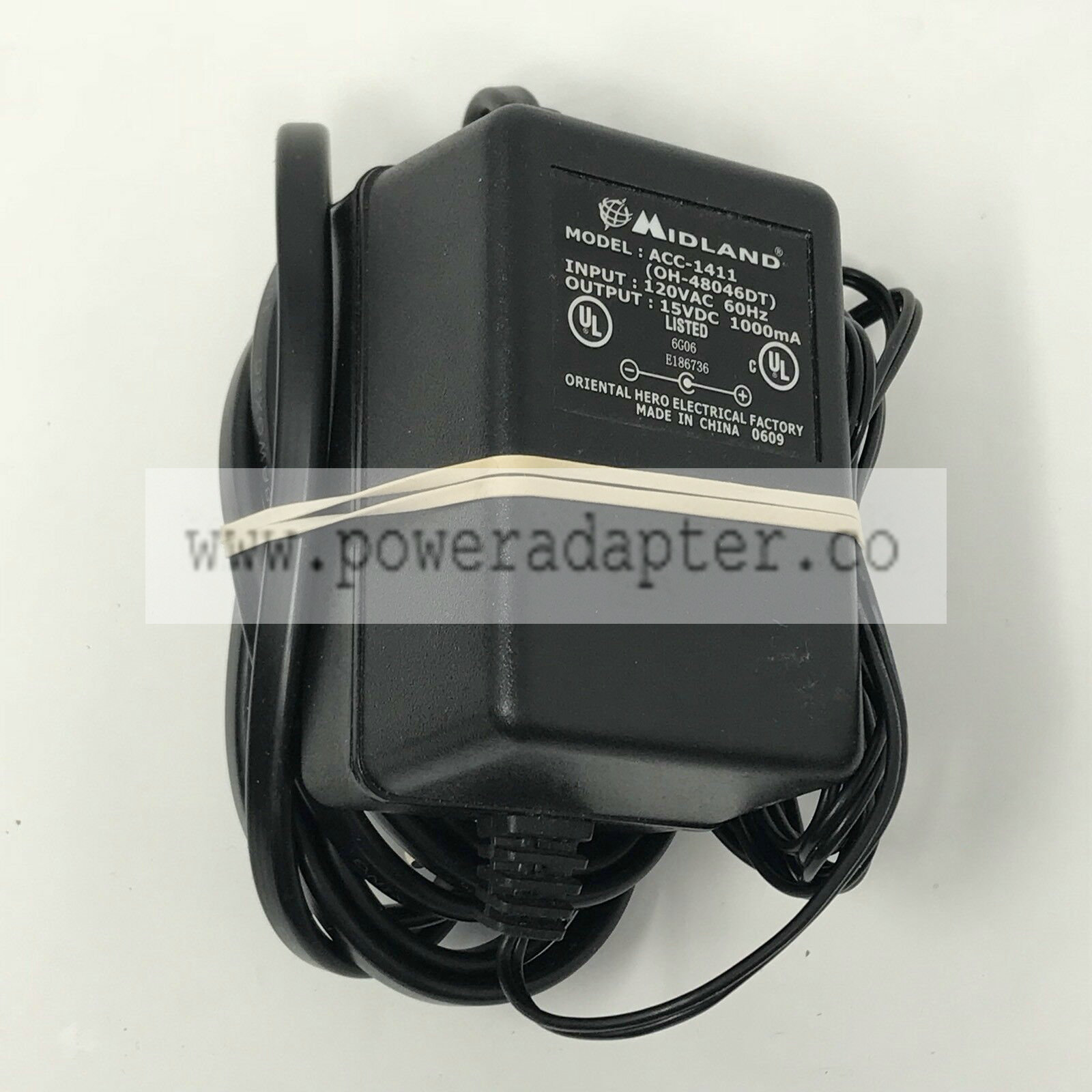 Midland ACC-1411 OH-48046DT 15V DC 1000mA 1A AC Adapter Power Supply Tested Model: ACC-1411 Output Voltage: 15V MPN: