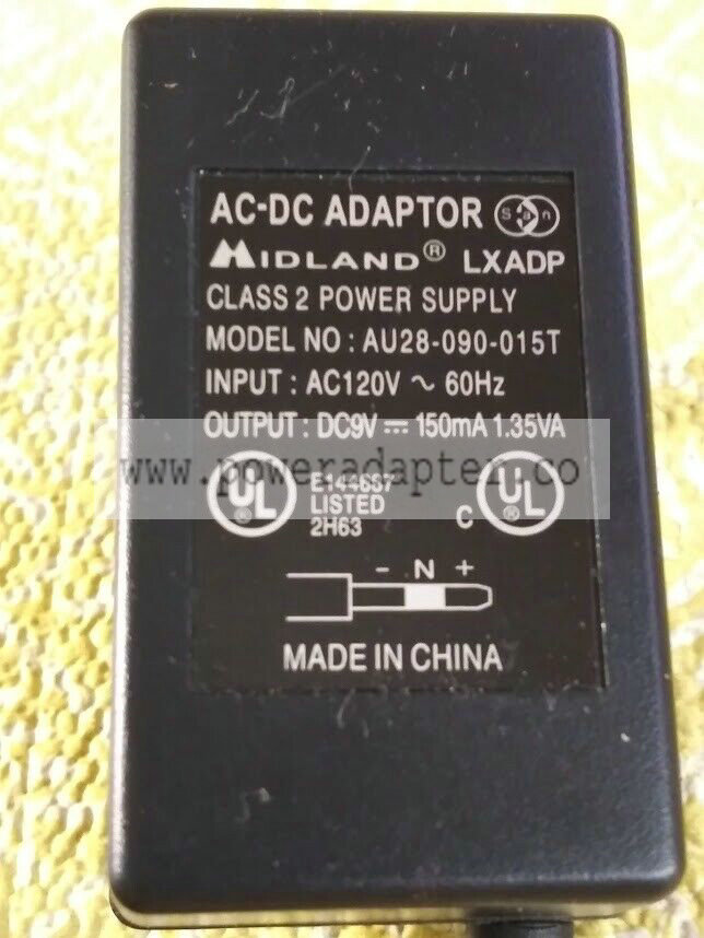 Midland LXADP AC Adapter Model AU28-090-015T Dual Male Plugs Model: AU28-090-015T MPN: AU28-090-015T Country/Regio