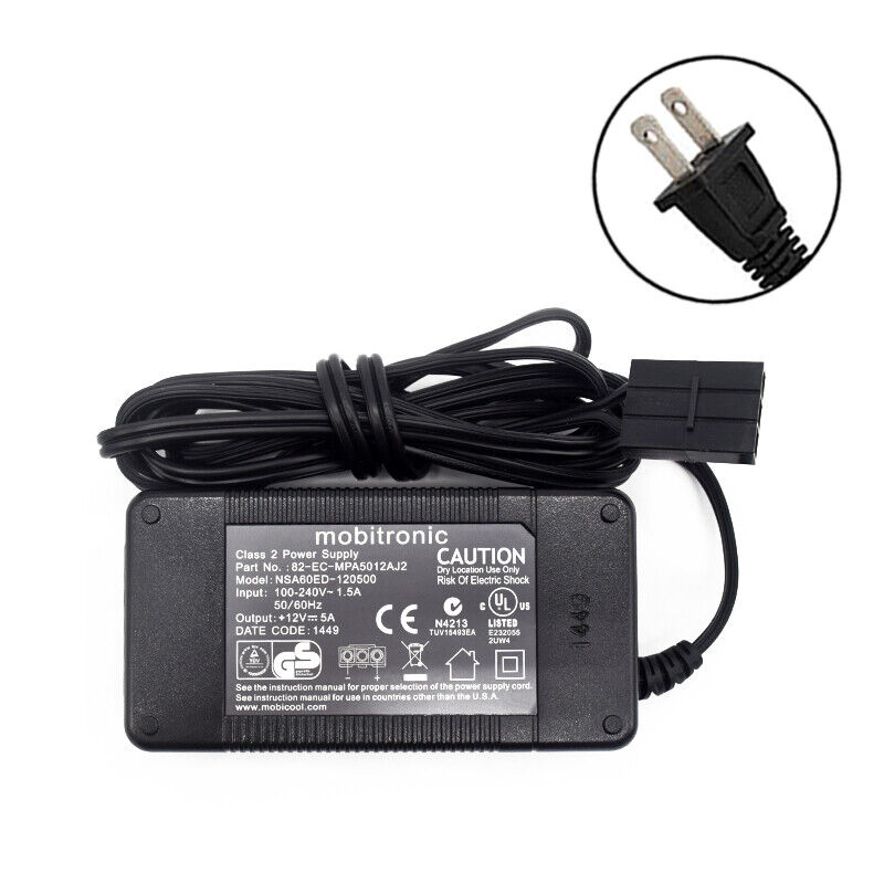 Genuine Mobitronic AC Adapter NSA60ED-120500 12V 5A Charger Power Supply Cord MPN: NSA60ED-120500 Custom Bundle: No - Click Image to Close