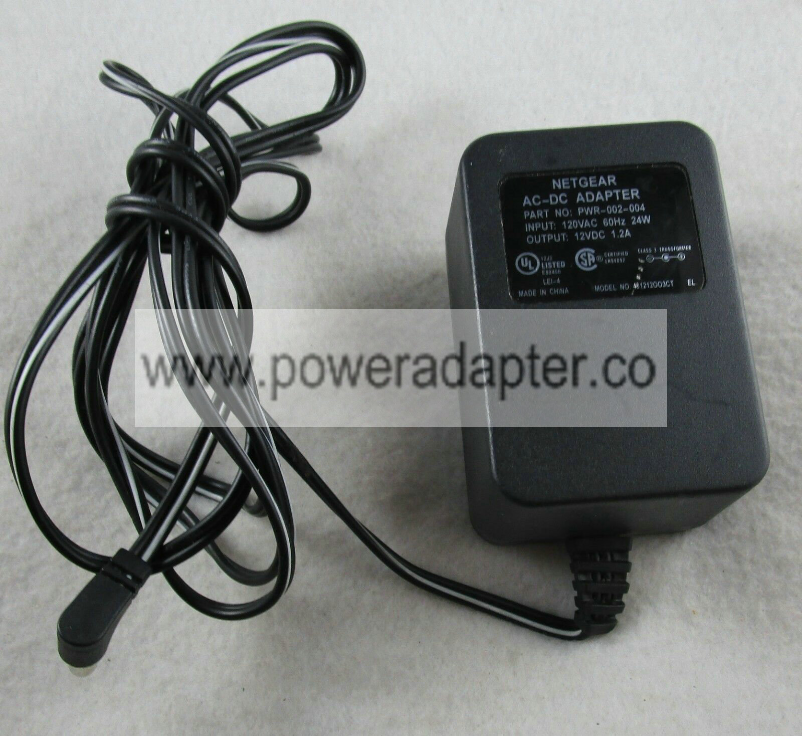 NetGear EN108 FS105 FE104 SW108 DS108 12V 1.2A AC Power Adapter PWR-002-004 Bundled Items: Power Cable MPN: PWR-00 - Click Image to Close