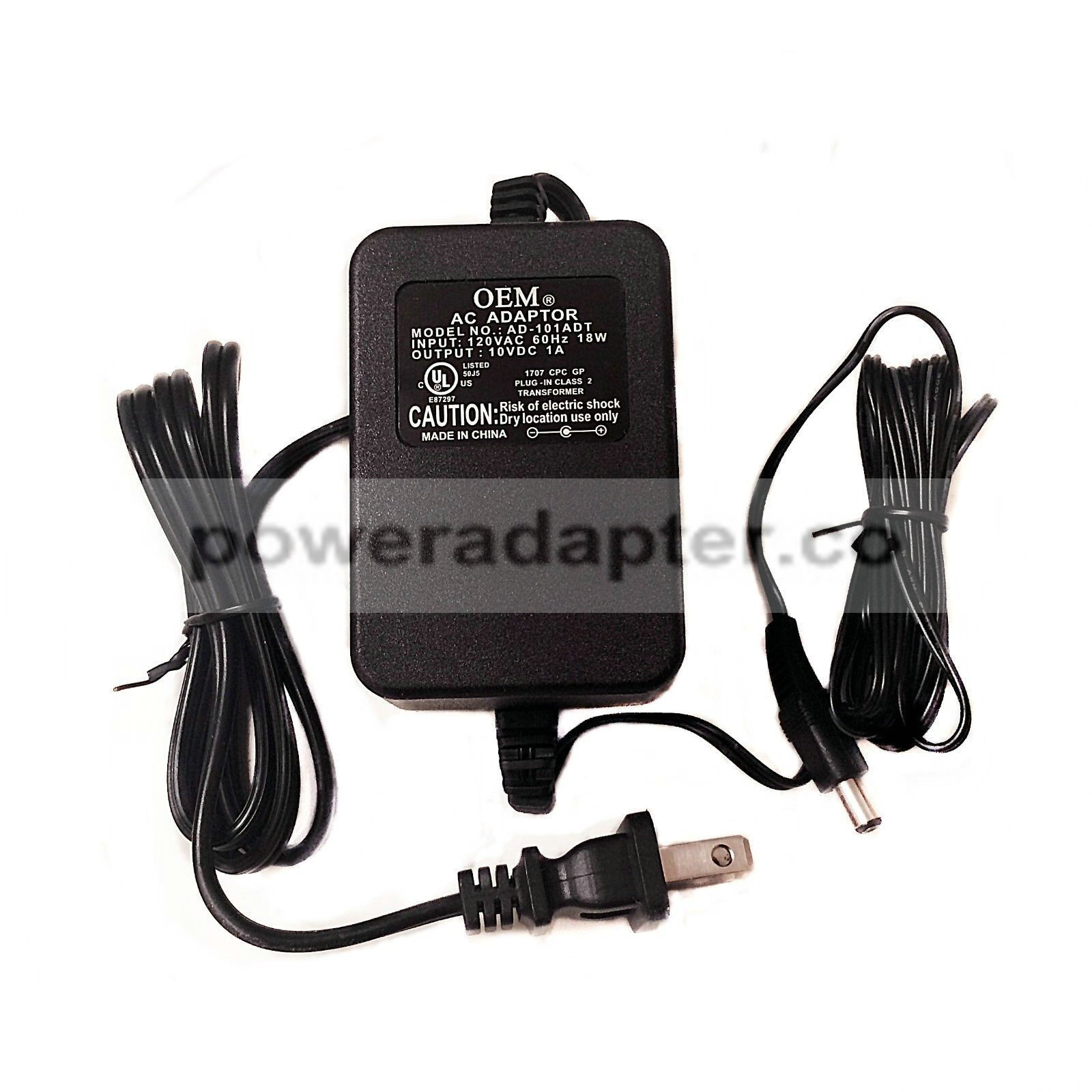 OEM AD-101ADT AC Power Adapter Supply - 10V 1A - 120VAC 60Hz 18W Condition: Used: An item that has been used previo - Click Image to Close