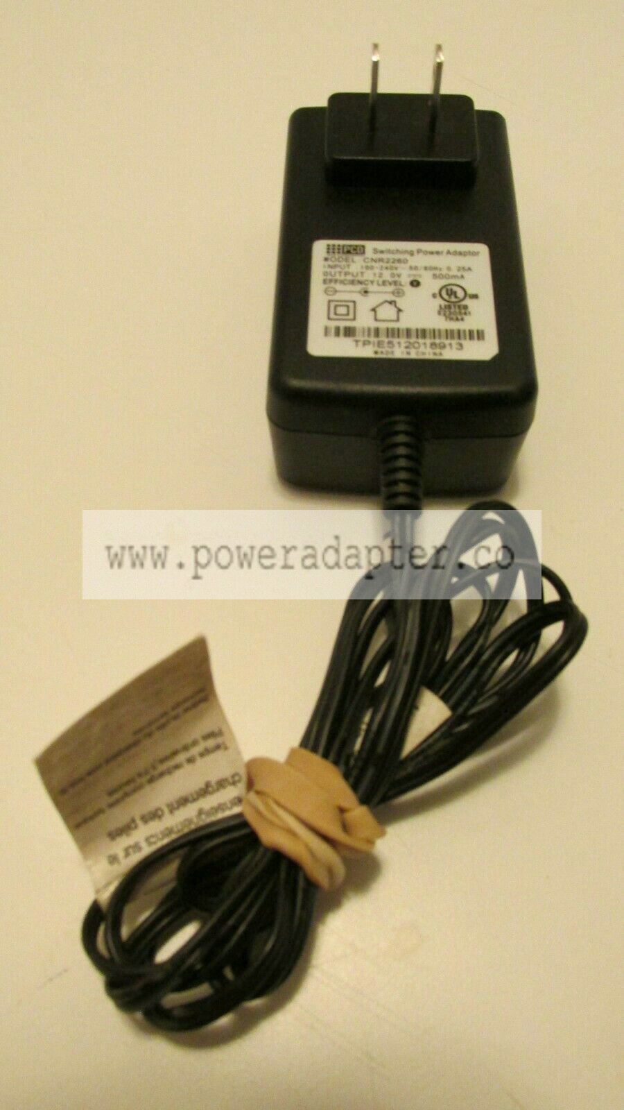 PCD Model CNR2260 Switching Power Adaptor AC-DC Output 12V 500mA TESTED Brand: PCD Country/Region of Manufacture: Ch