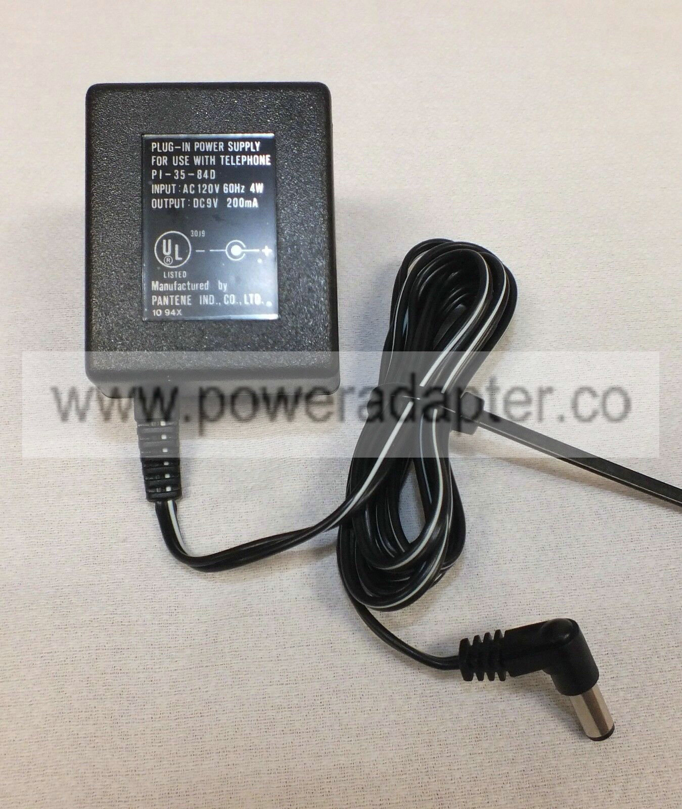 PI-35-84D 9V 200mA AC Adapter Pantene Telephone 60Hz 4W Power Supply Charger