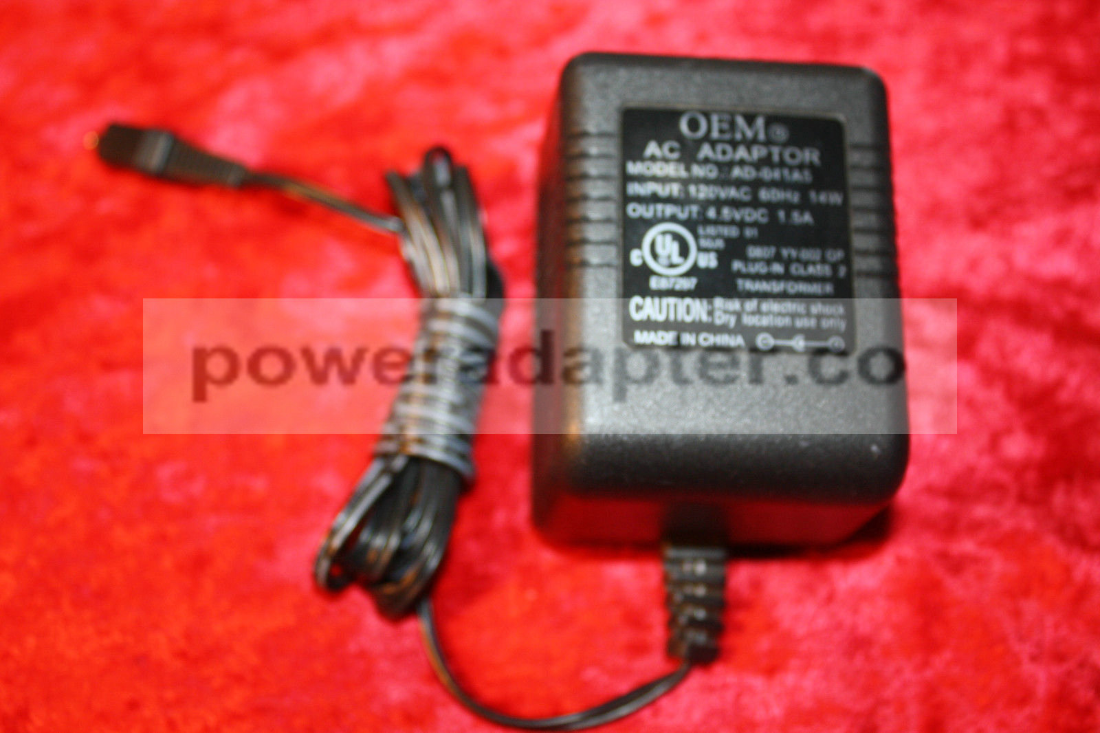Power Supply Adapter OEM AD-041A5 AC / DC 4.5v 1.5amp Condition: new Brand: OEM AC / DC Type: AC / DC Model: AD-0