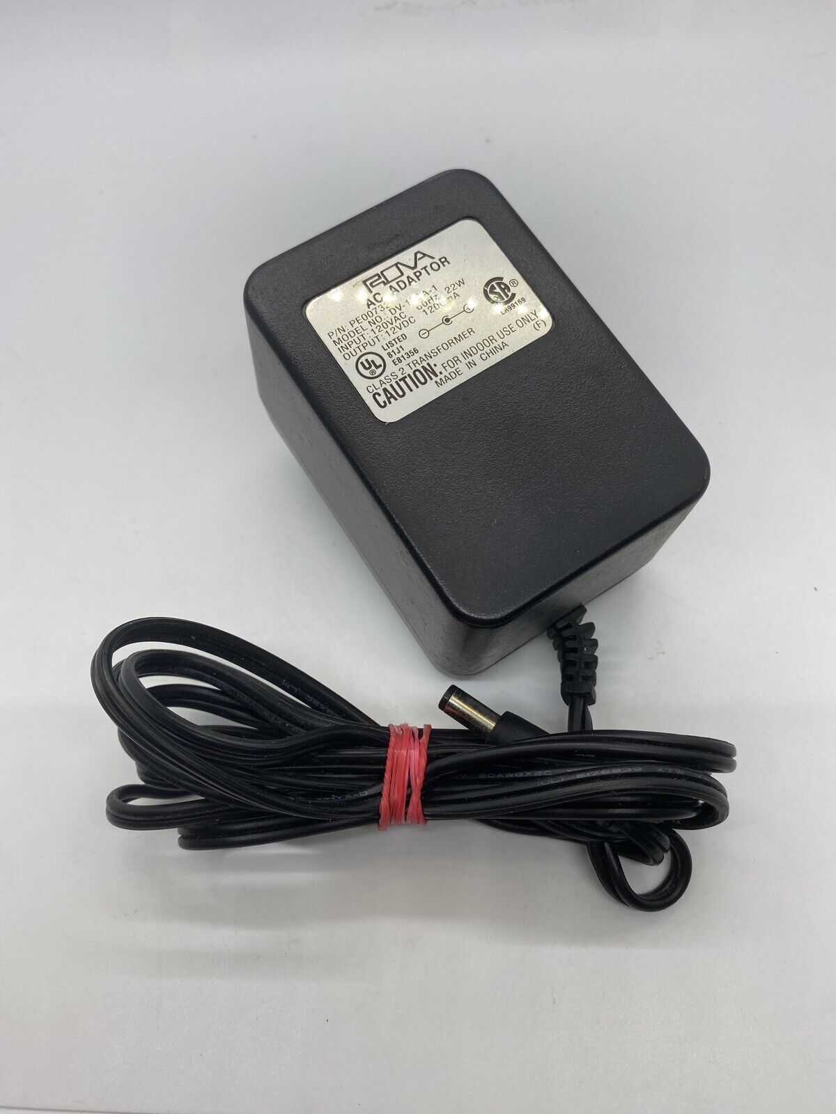 Rova DV-151A-1 AC DC Power Supply Adapter Charger Output 12V 1200mA PE00732 Connection Split/Duplication 1:2 Type Adap